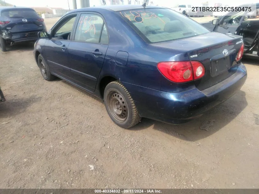 2005 Toyota Corolla Le VIN: 2T1BR32E35C550475 Lot: 40334832