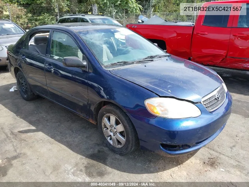 2005 Toyota Corolla Ce VIN: 2T1BR32EX5C421567 Lot: 40341049