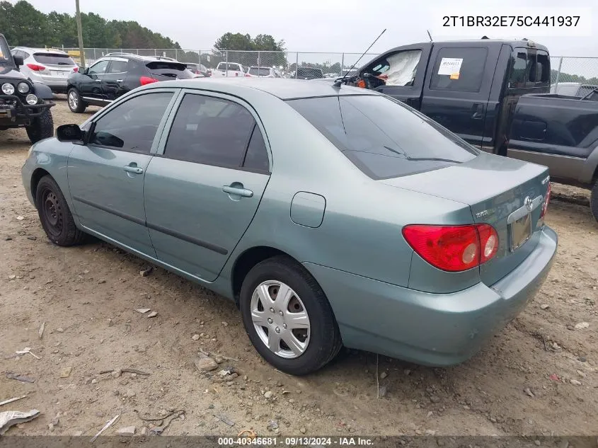 2005 Toyota Corolla Ce VIN: 2T1BR32E75C441937 Lot: 40346681