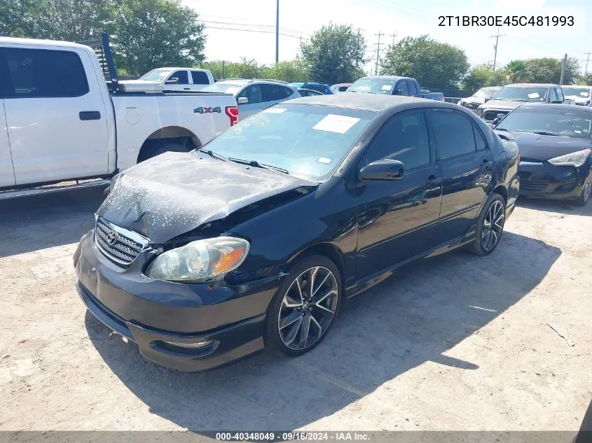 2005 Toyota Corolla Ce/Le/S VIN: 2T1BR30E45C481993 Lot: 40348049