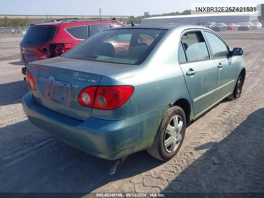 2005 Toyota Corolla Le VIN: 1NXBR32E25Z421531 Lot: 40348166