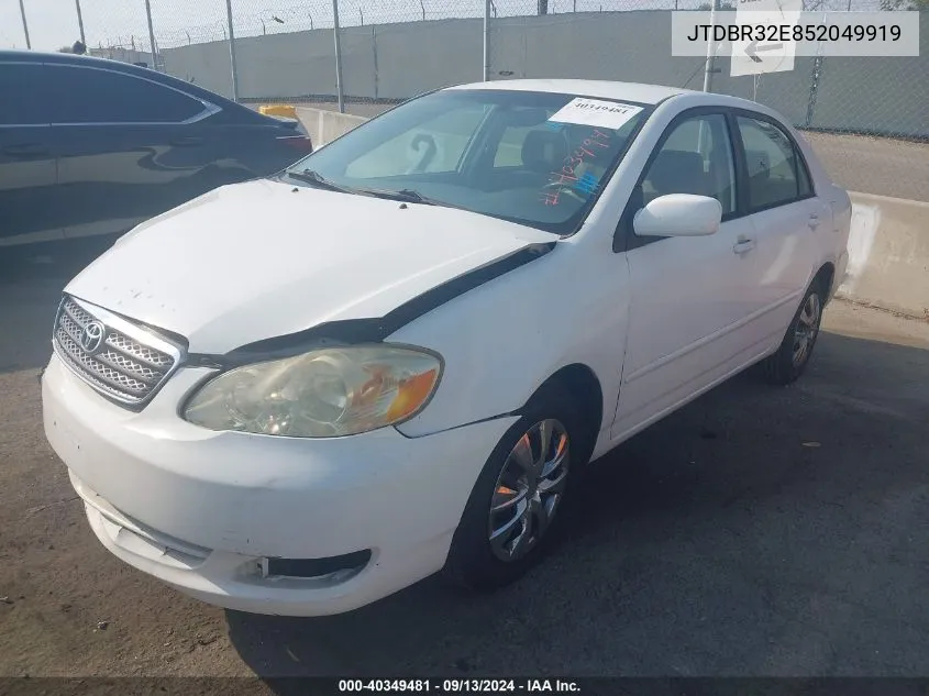 2005 Toyota Corolla Le VIN: JTDBR32E852049919 Lot: 40349481