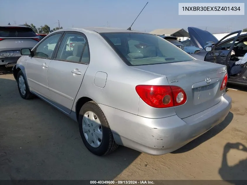 2005 Toyota Corolla Le VIN: 1NXBR30EX5Z401434 Lot: 40349600