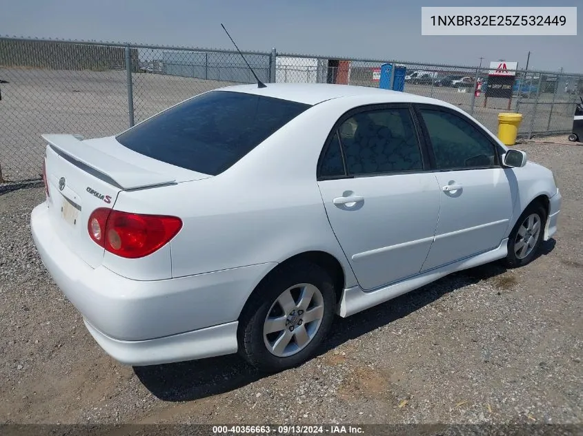 2005 Toyota Corolla S VIN: 1NXBR32E25Z532449 Lot: 40356663