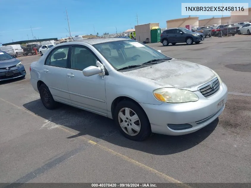 2005 Toyota Corolla Le VIN: 1NXBR32EX5Z458116 Lot: 40370420