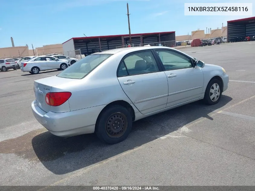 2005 Toyota Corolla Le VIN: 1NXBR32EX5Z458116 Lot: 40370420