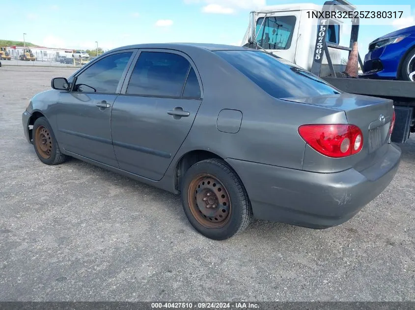 2005 Toyota Corolla Ce VIN: 1NXBR32E25Z380317 Lot: 40427510