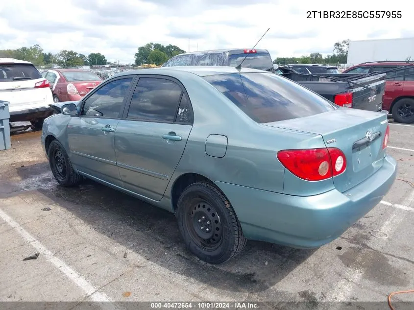 2005 Toyota Corolla Le VIN: 2T1BR32E85C557955 Lot: 40472654