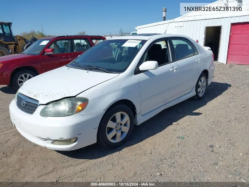 2005 Toyota Corolla S VIN: 1NXBR32E65Z381390 Lot: 40600903