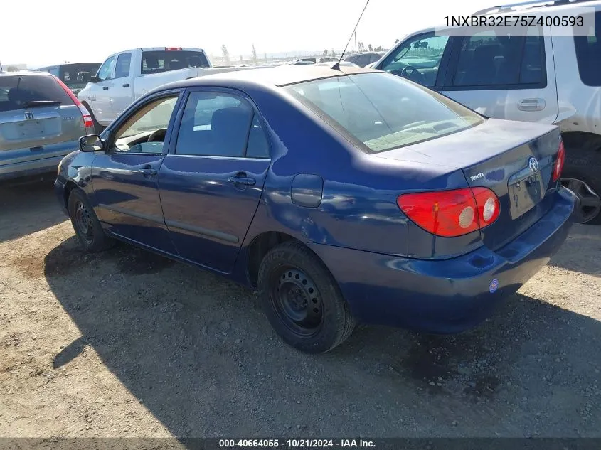 2005 Toyota Corolla Ce VIN: 1NXBR32E75Z400593 Lot: 40664055