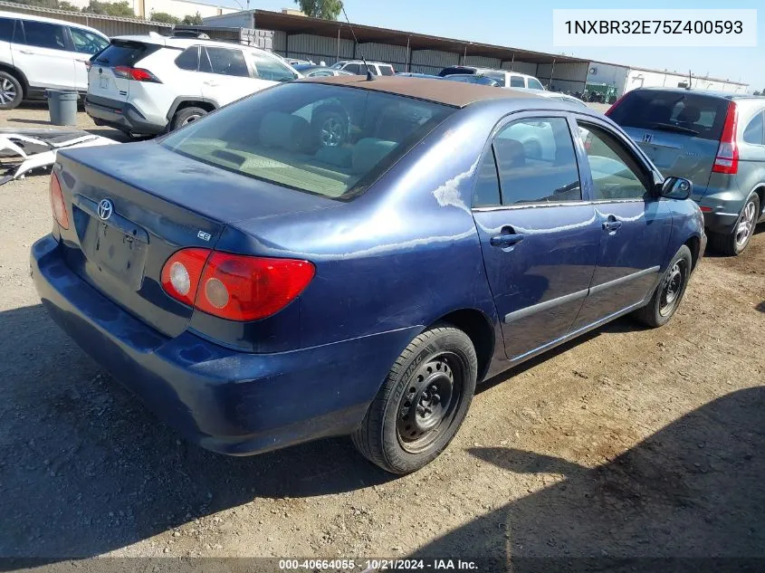 2005 Toyota Corolla Ce VIN: 1NXBR32E75Z400593 Lot: 40664055