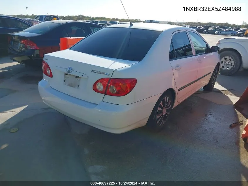 2005 Toyota Corolla Ce VIN: 1NXBR32EX5Z484988 Lot: 40697225