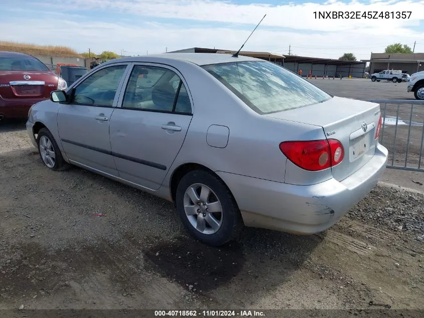 2005 Toyota Corolla Ce VIN: 1NXBR32E45Z481357 Lot: 40718562