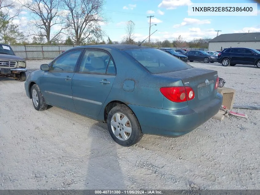 2005 Toyota Corolla Le VIN: 1NXBR32E85Z386400 Lot: 40731380