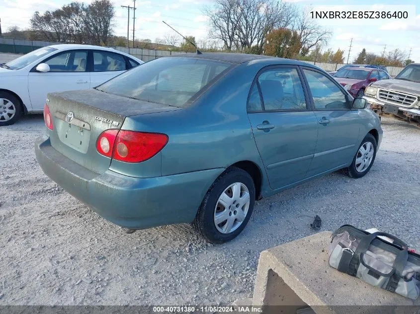 2005 Toyota Corolla Le VIN: 1NXBR32E85Z386400 Lot: 40731380