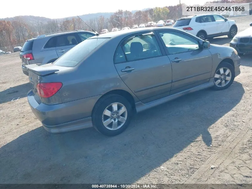 2005 Toyota Corolla S VIN: 2T1BR32E45C461868 Lot: 40735944