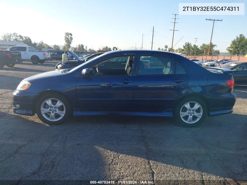 2005 Toyota Corolla Xrs VIN: 2T1BY32E55C474311 Lot: 40753418