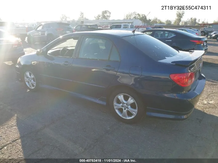 2005 Toyota Corolla Xrs VIN: 2T1BY32E55C474311 Lot: 40753418