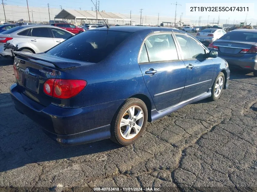 2005 Toyota Corolla Xrs VIN: 2T1BY32E55C474311 Lot: 40753418