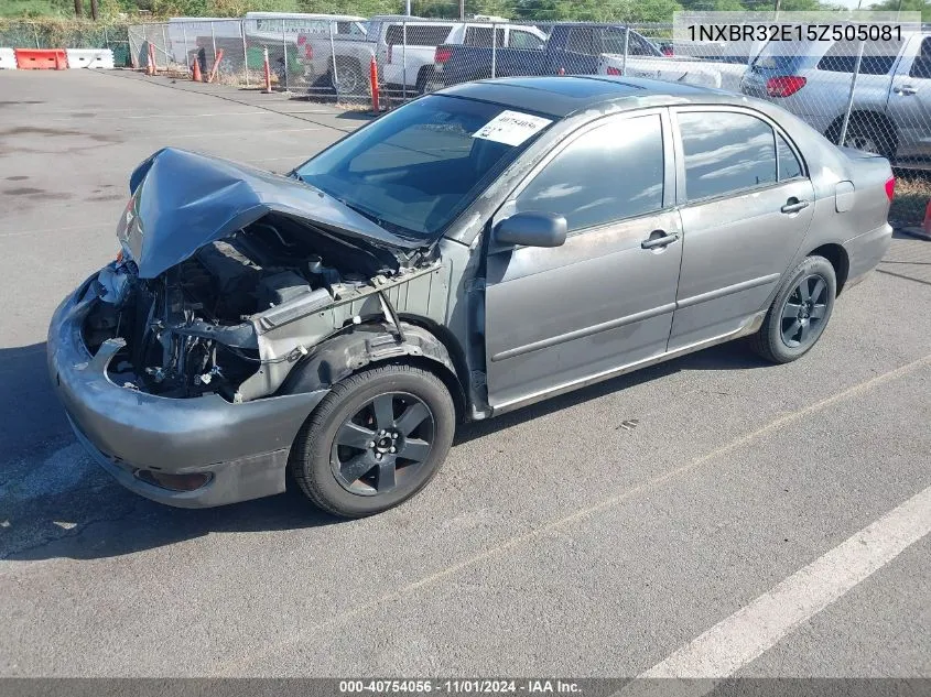 2005 Toyota Corolla S VIN: 1NXBR32E15Z505081 Lot: 40754056