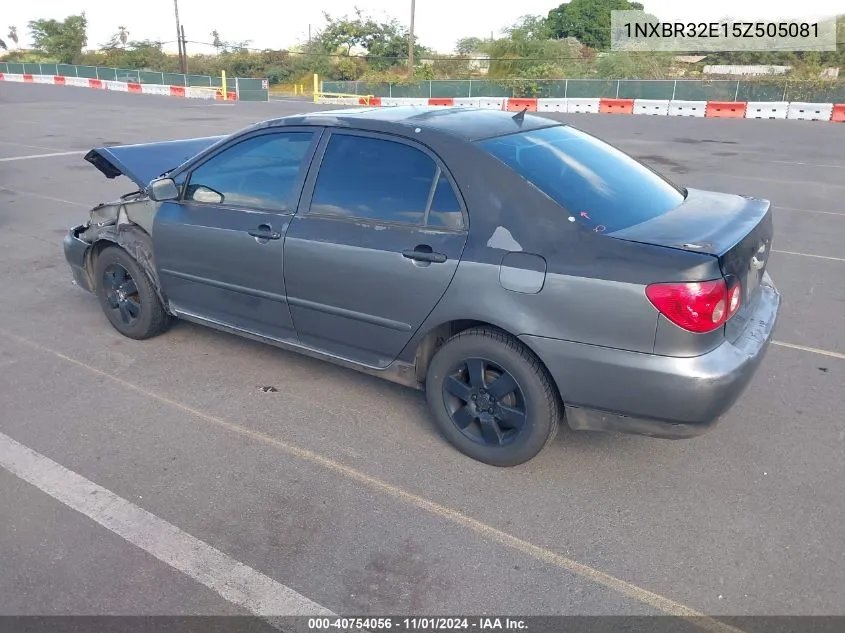 2005 Toyota Corolla S VIN: 1NXBR32E15Z505081 Lot: 40754056