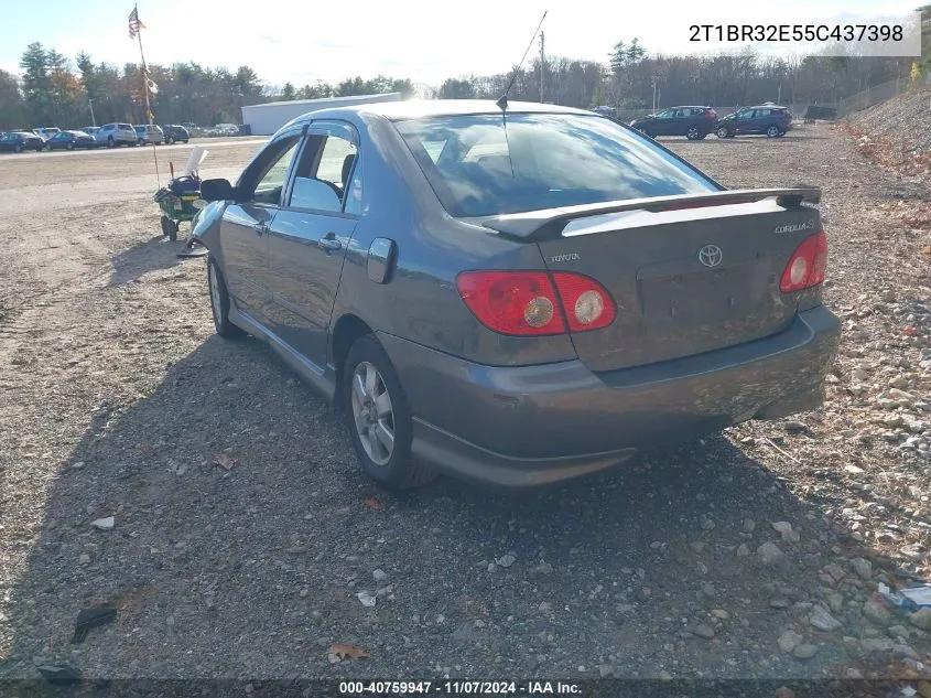 2005 Toyota Corolla S VIN: 2T1BR32E55C437398 Lot: 40759947