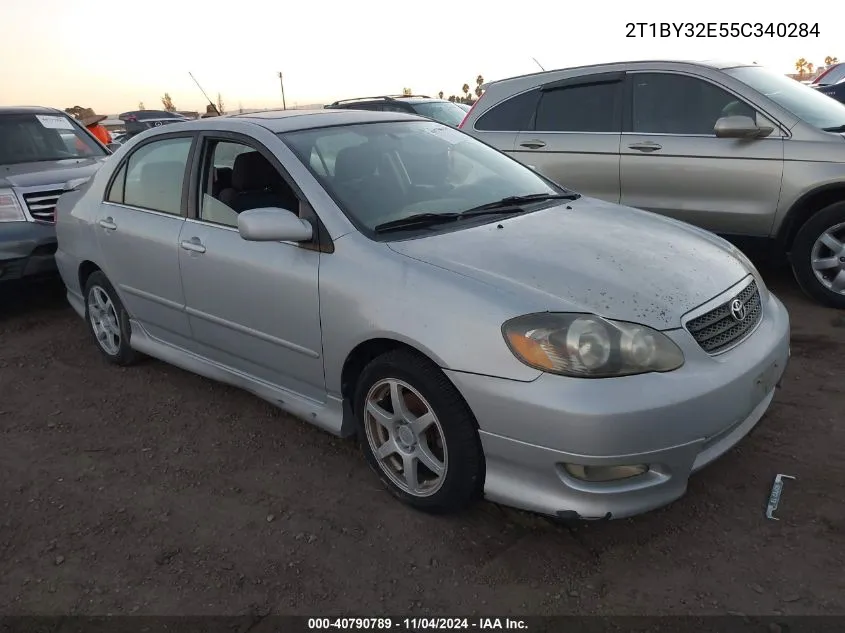 2005 Toyota Corolla Xrs VIN: 2T1BY32E55C340284 Lot: 40790789