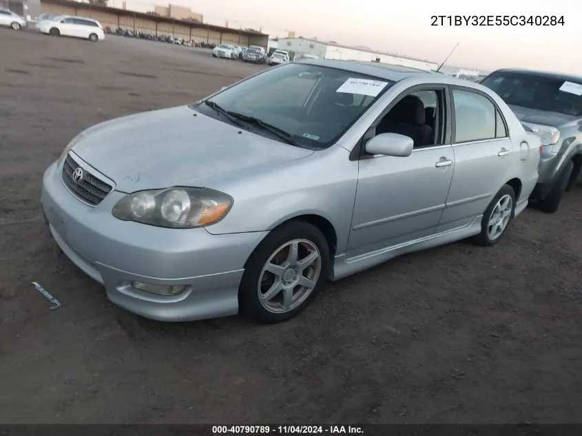 2005 Toyota Corolla Xrs VIN: 2T1BY32E55C340284 Lot: 40790789