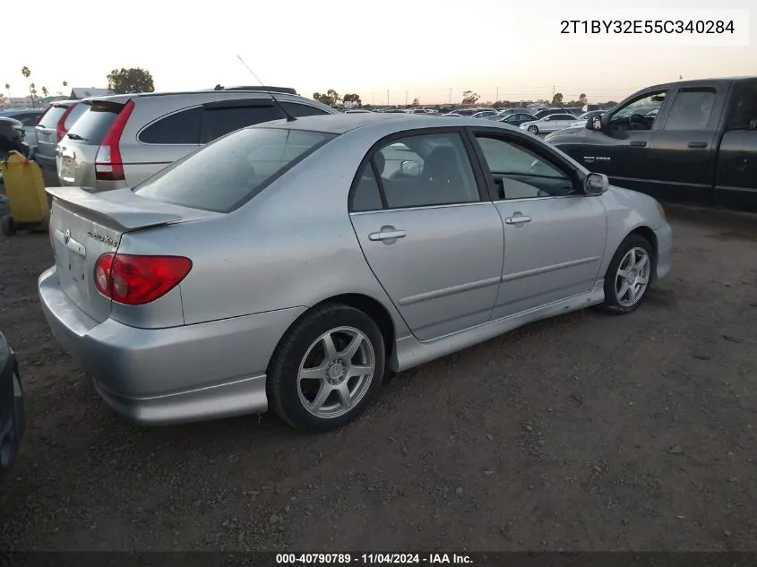 2005 Toyota Corolla Xrs VIN: 2T1BY32E55C340284 Lot: 40790789