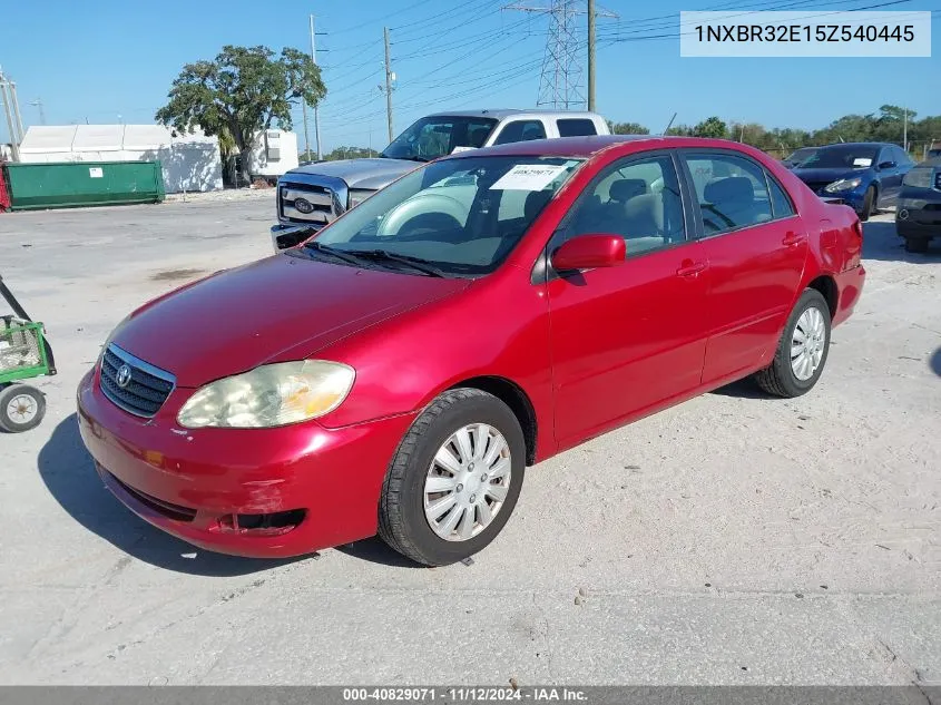 2005 Toyota Corolla Le VIN: 1NXBR32E15Z540445 Lot: 40829071