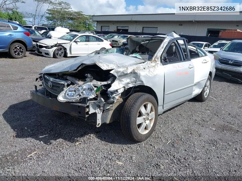 2005 Toyota Corolla Le VIN: 1NXBR32E85Z342686 Lot: 40848004