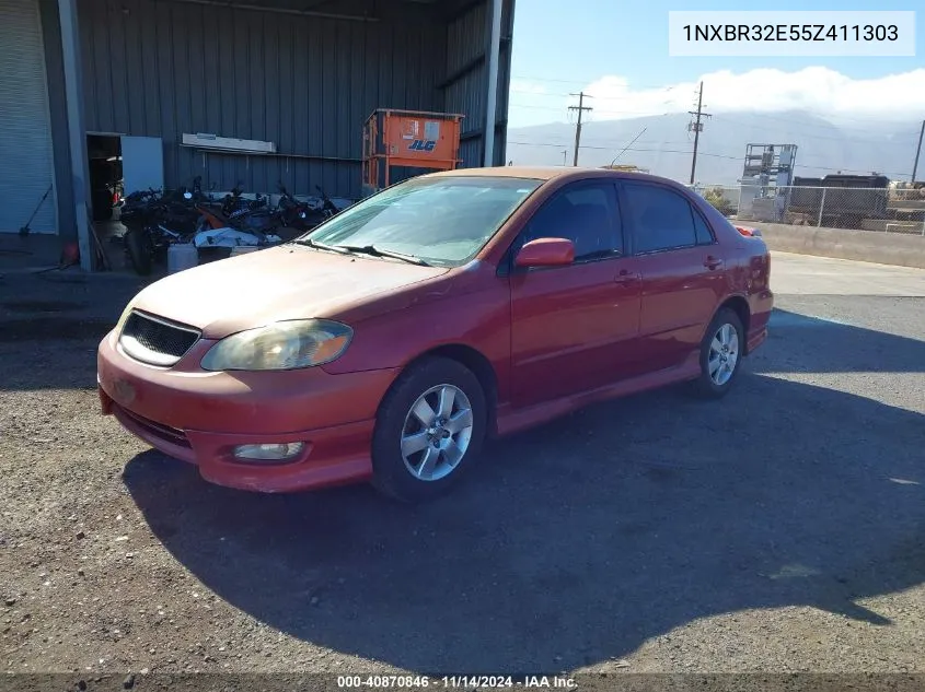 2005 Toyota Corolla S VIN: 1NXBR32E55Z411303 Lot: 40870846