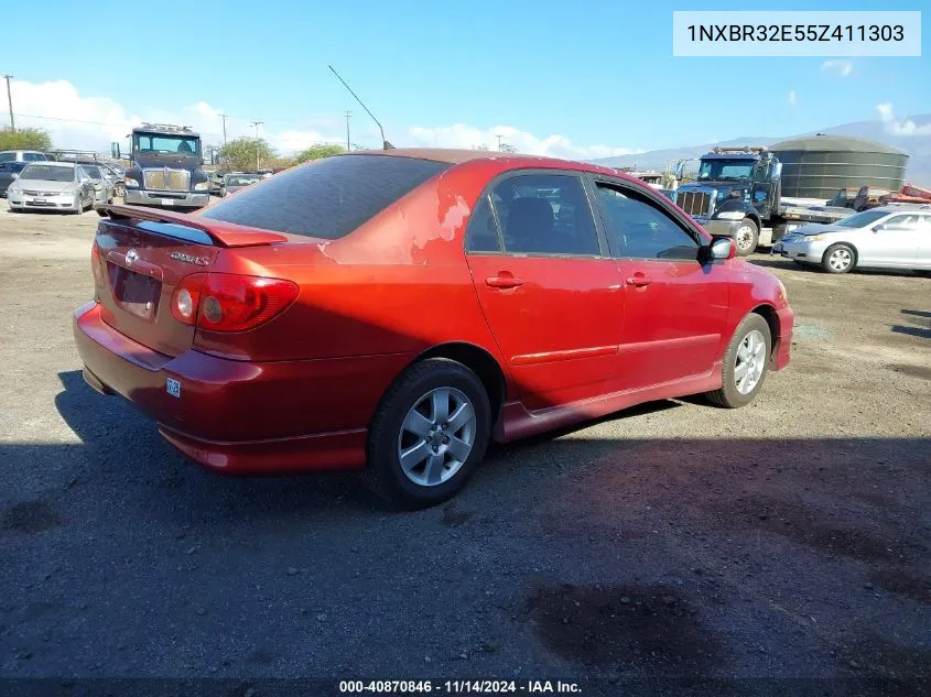 2005 Toyota Corolla S VIN: 1NXBR32E55Z411303 Lot: 40870846