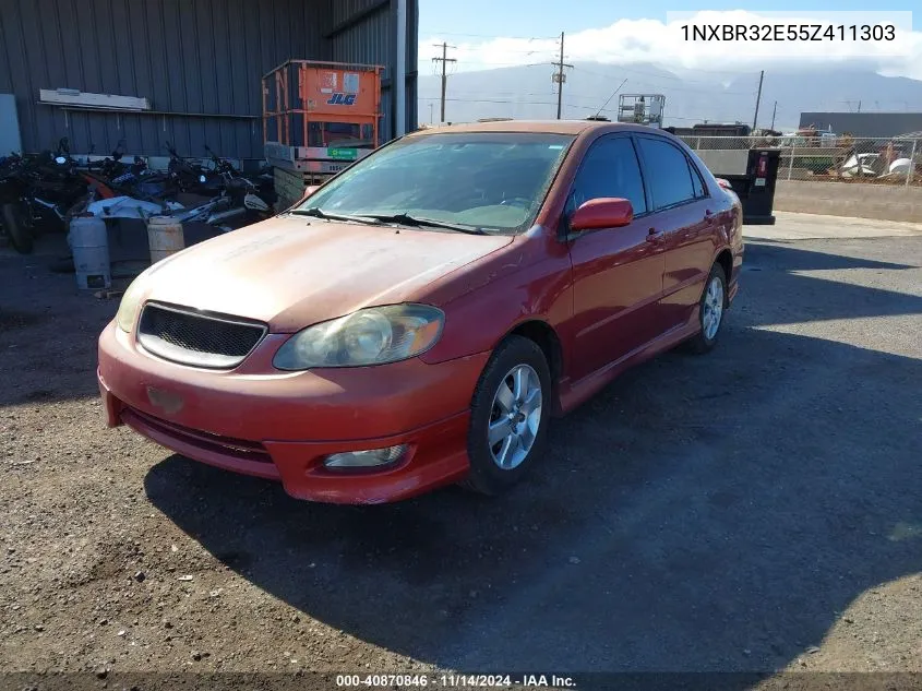 2005 Toyota Corolla S VIN: 1NXBR32E55Z411303 Lot: 40870846