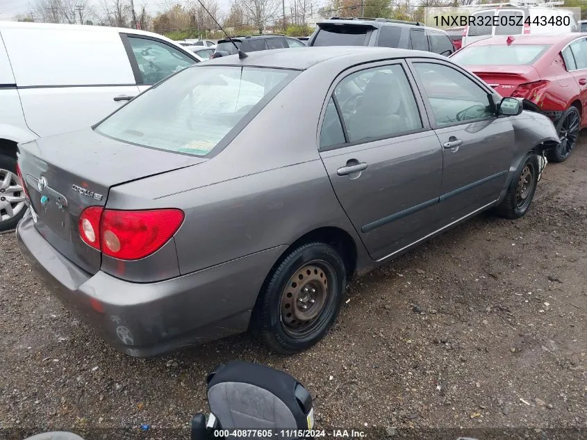 2005 Toyota Corolla Ce VIN: 1NXBR32E05Z443480 Lot: 40877605