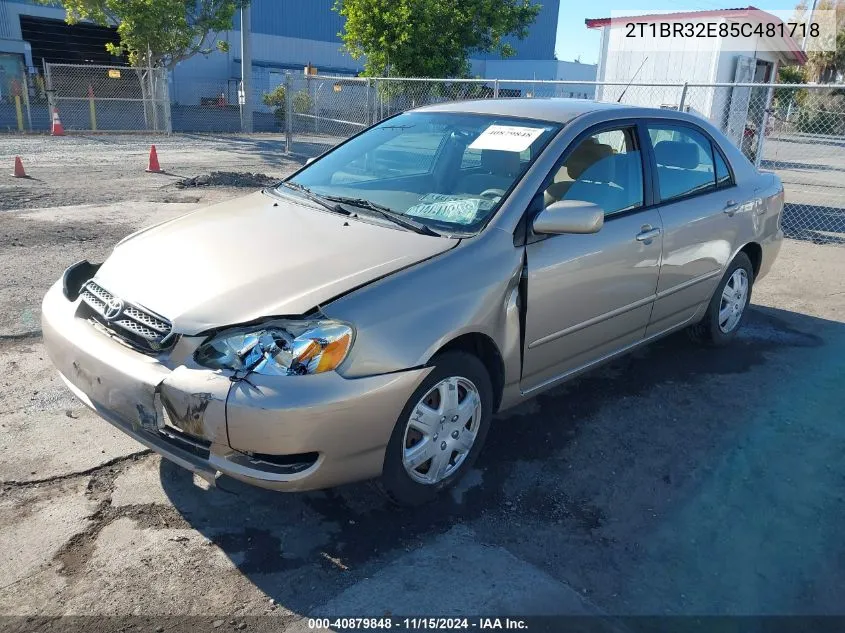 2005 Toyota Corolla Le VIN: 2T1BR32E85C481718 Lot: 40879848