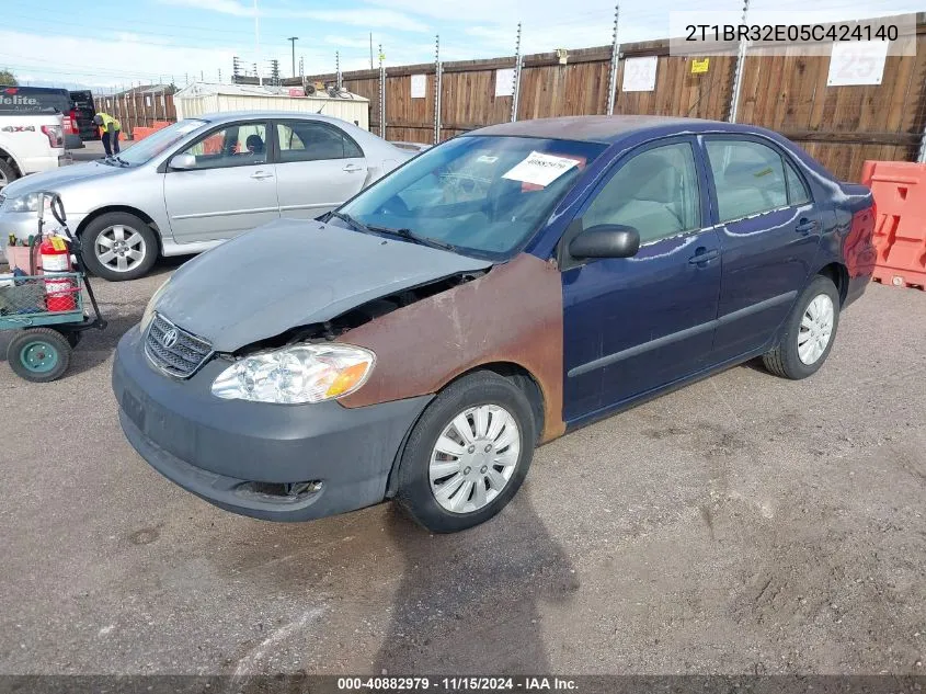 2005 Toyota Corolla Ce VIN: 2T1BR32E05C424140 Lot: 40882979