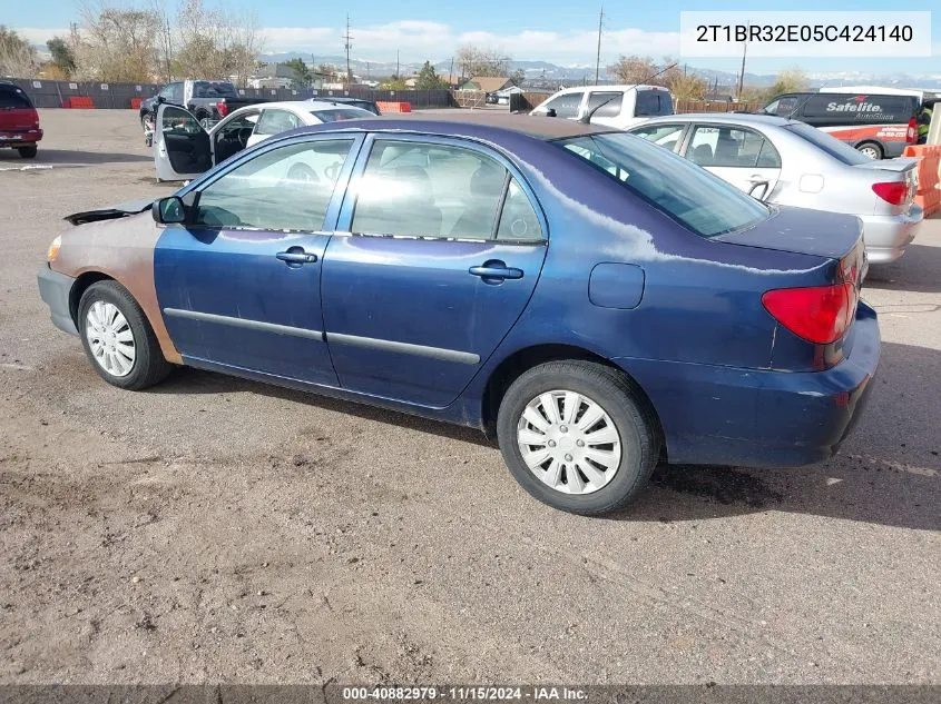 2005 Toyota Corolla Ce VIN: 2T1BR32E05C424140 Lot: 40882979