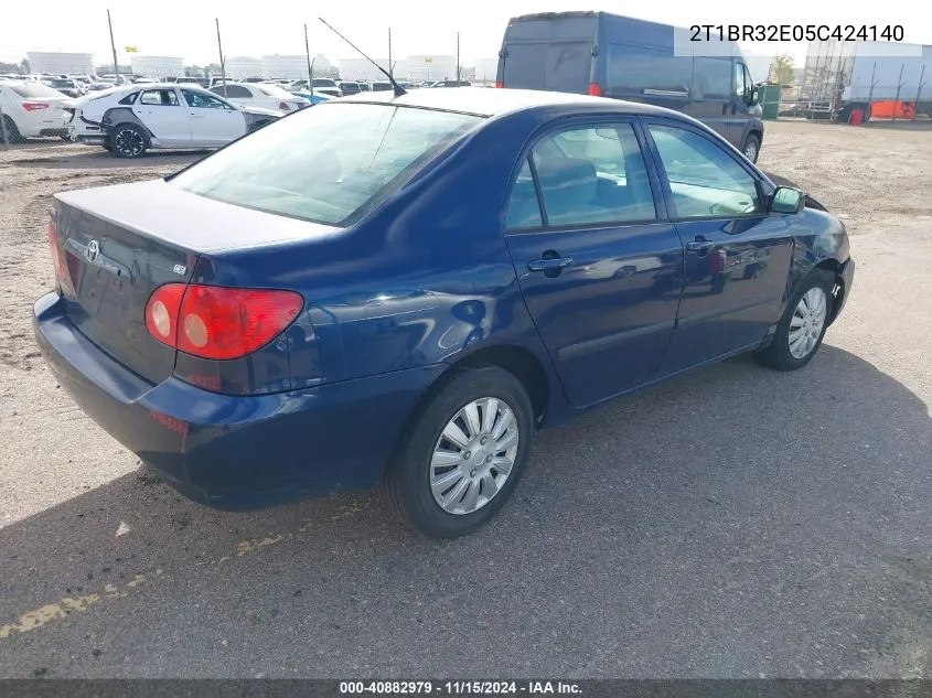 2005 Toyota Corolla Ce VIN: 2T1BR32E05C424140 Lot: 40882979