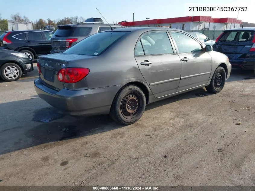 2005 Toyota Corolla Le VIN: 2T1BR30E45C367752 Lot: 40883668