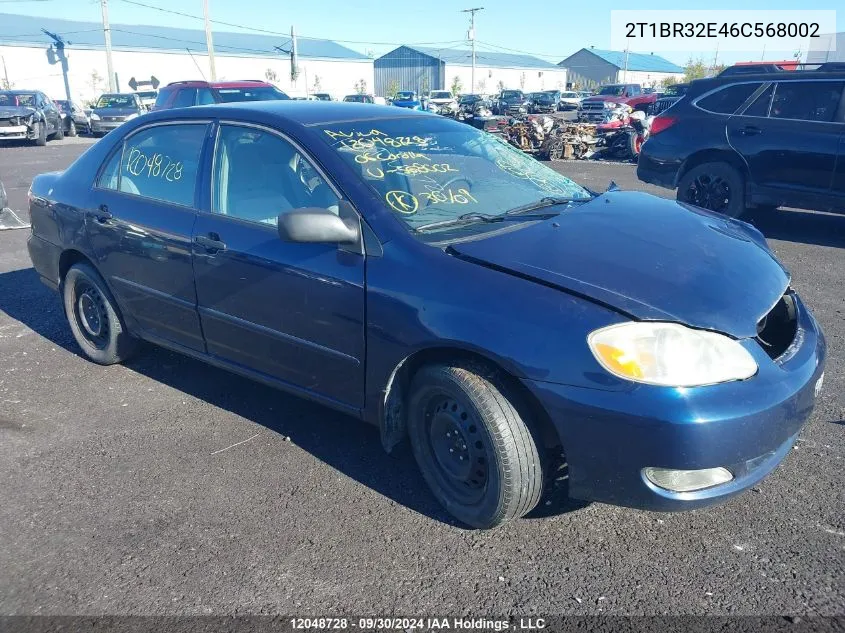 2006 Toyota Corolla Ce/Le/S VIN: 2T1BR32E46C568002 Lot: 12048728