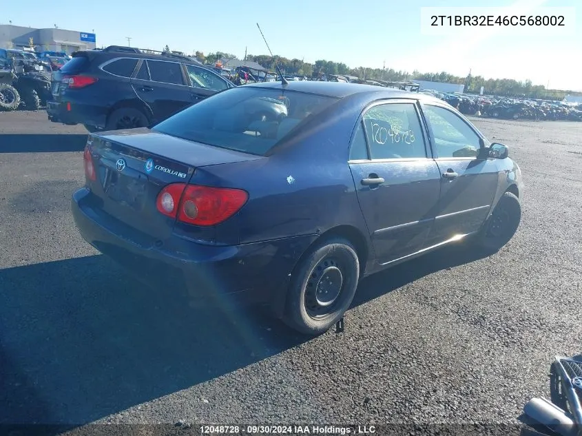 2006 Toyota Corolla Ce/Le/S VIN: 2T1BR32E46C568002 Lot: 12048728