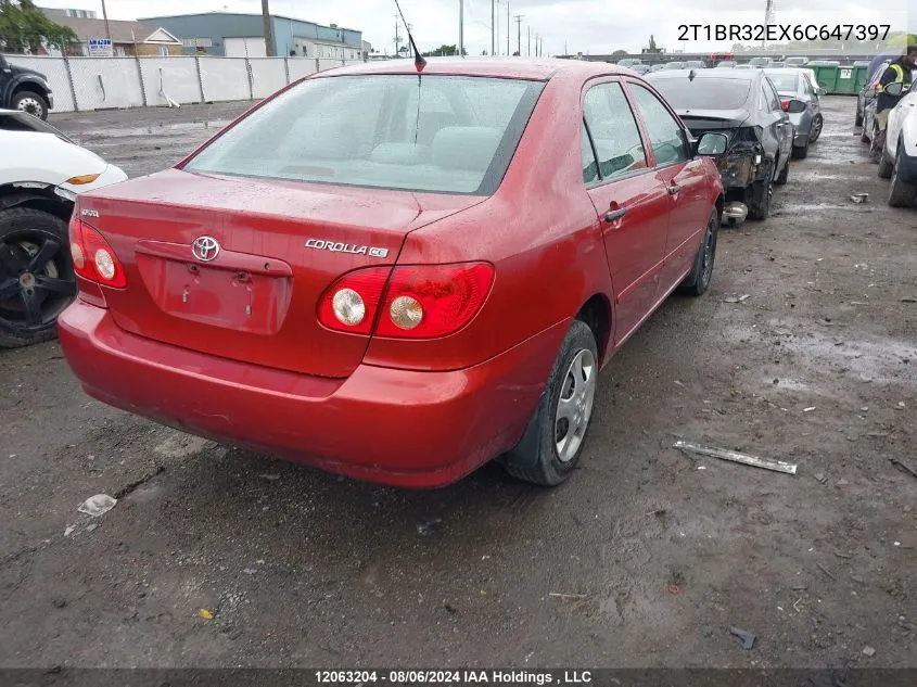 2006 Toyota Corolla Ce/Le/S VIN: 2T1BR32EX6C647397 Lot: 12063204