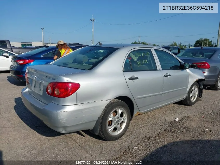 2006 Toyota Corolla Ce/Le/Sport VIN: 2T1BR32E36C594218 Lot: 12077420