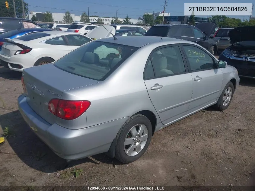 2T1BR32E16C604826 2006 Toyota Corolla Ce/Le/Sport