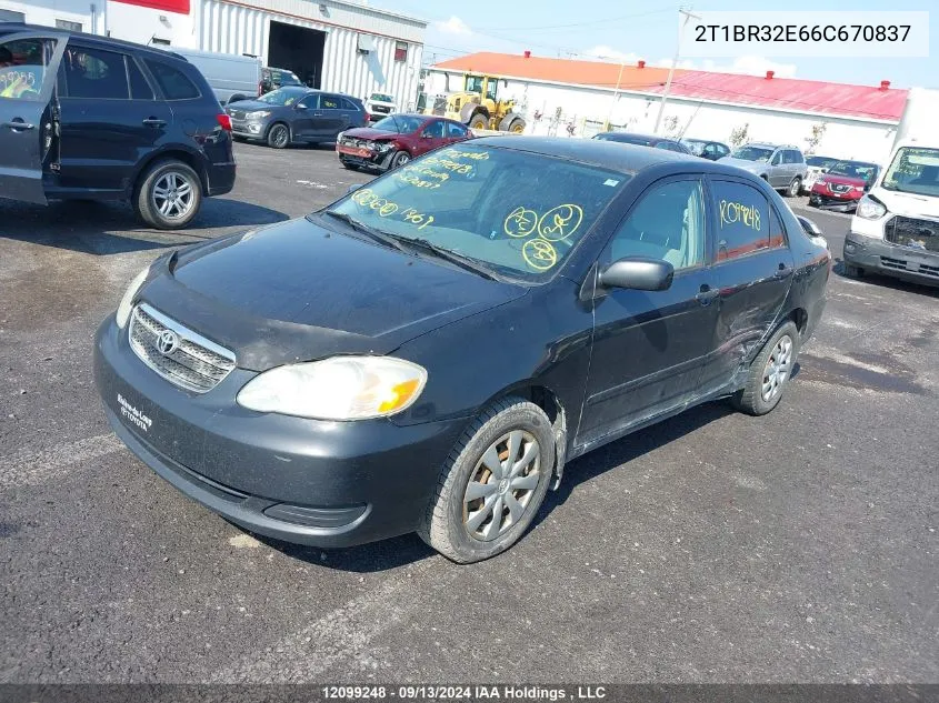 2006 Toyota Corolla Ce/Le/S VIN: 2T1BR32E66C670837 Lot: 12099248