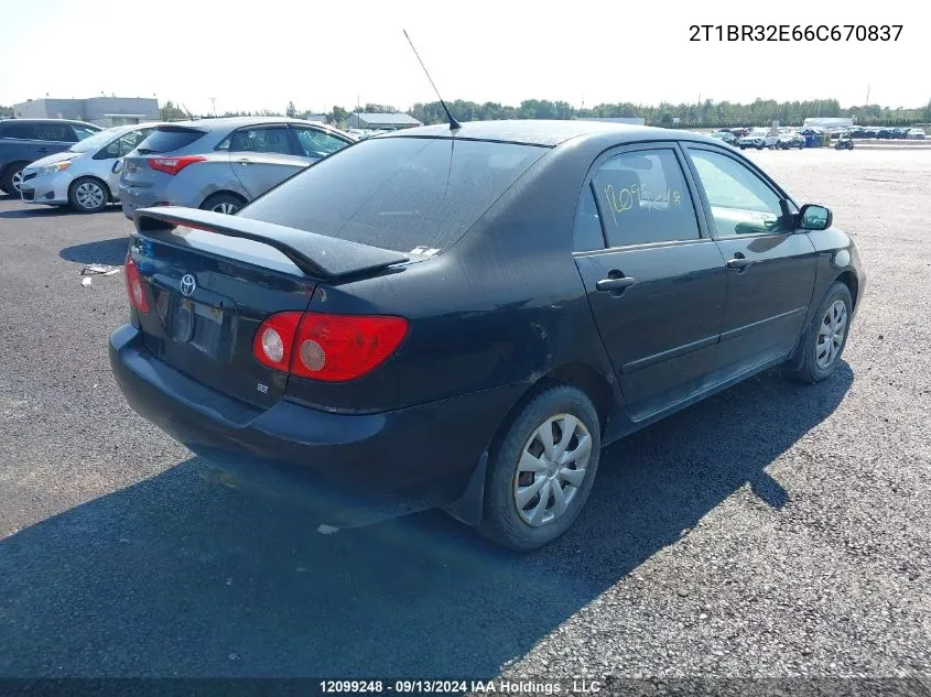 2006 Toyota Corolla Ce/Le/S VIN: 2T1BR32E66C670837 Lot: 12099248