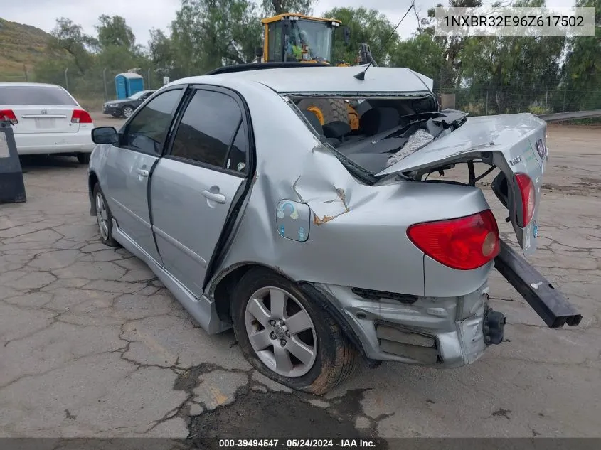 2006 Toyota Corolla S VIN: 1NXBR32E96Z617502 Lot: 39494547