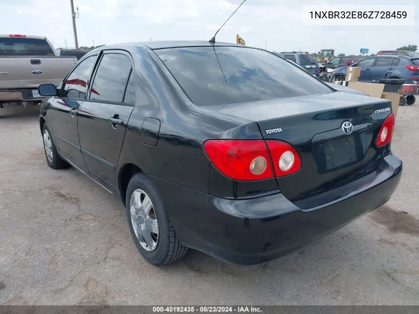 2006 Toyota Corolla Ce VIN: 1NXBR32E86Z728459 Lot: 40192435