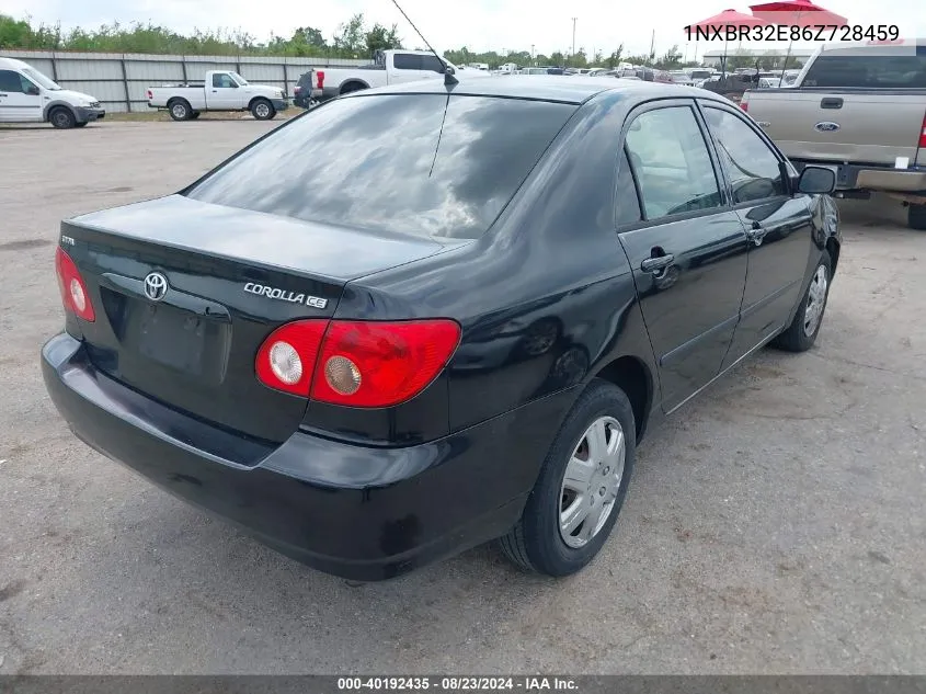 2006 Toyota Corolla Ce VIN: 1NXBR32E86Z728459 Lot: 40192435